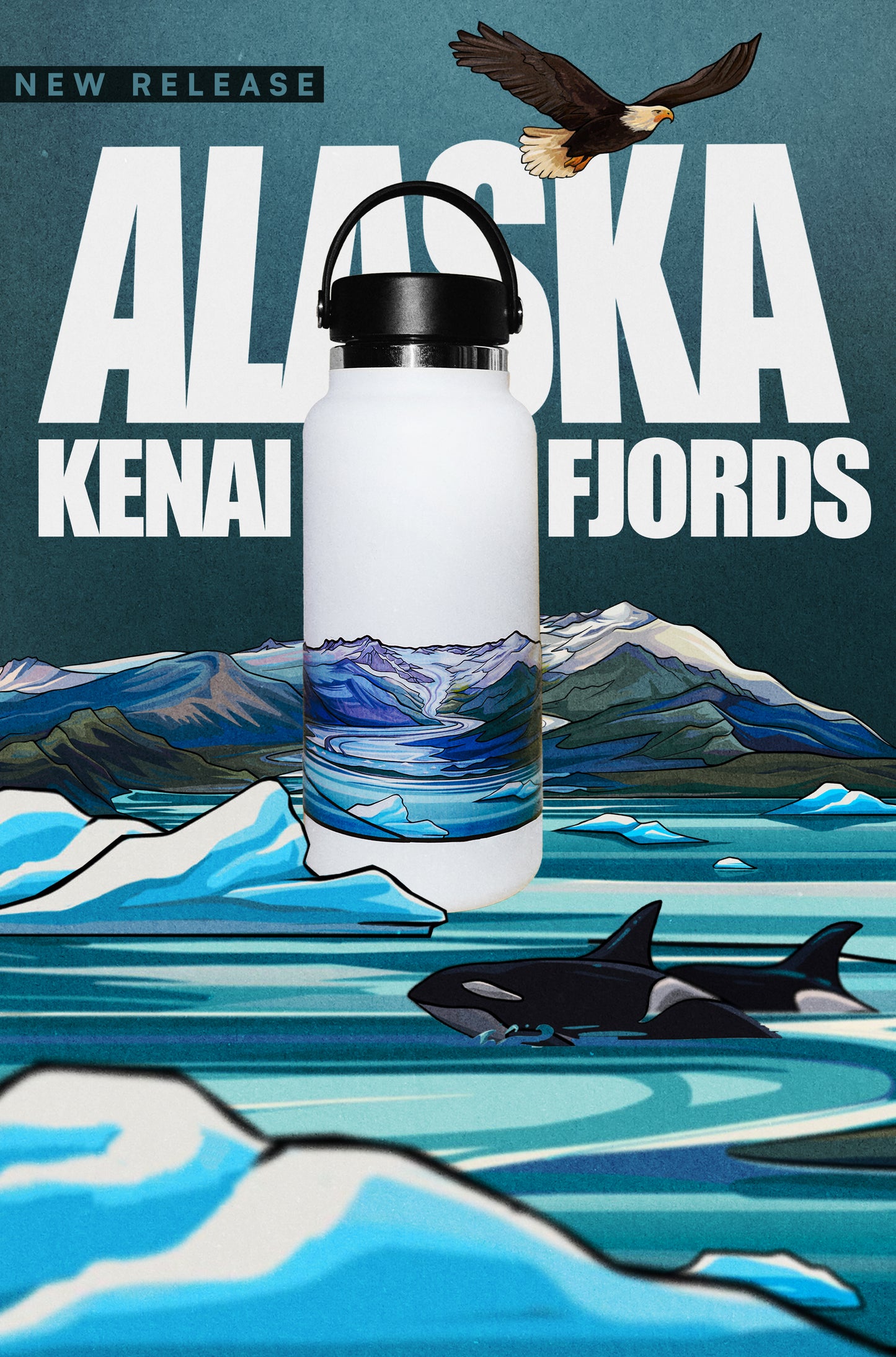 Hydrascape Stickers Alaska Kenai Fjords  Infinity Sticker